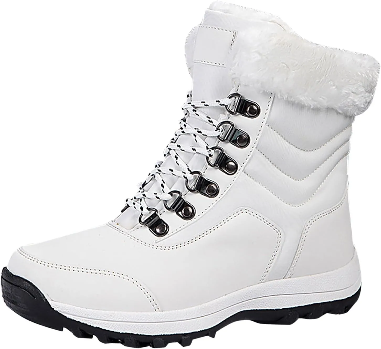 Snow Boots for Women Warm Winter Boots Lace Up Ankle Boots Waterproof Mid Calf Boots for Walking Hiking
