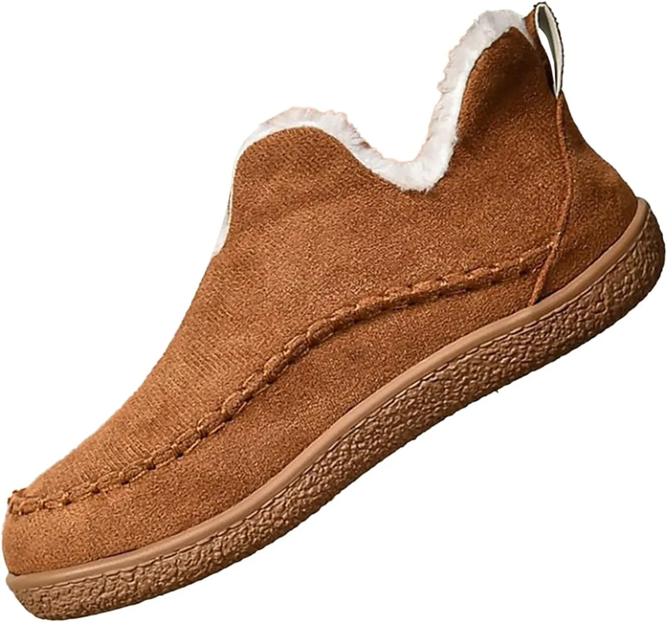 Snow Boots for Women Wide Width Warm Cotton Shoes Border Plush Lined Flat Wide Calf Snow Boots for Women