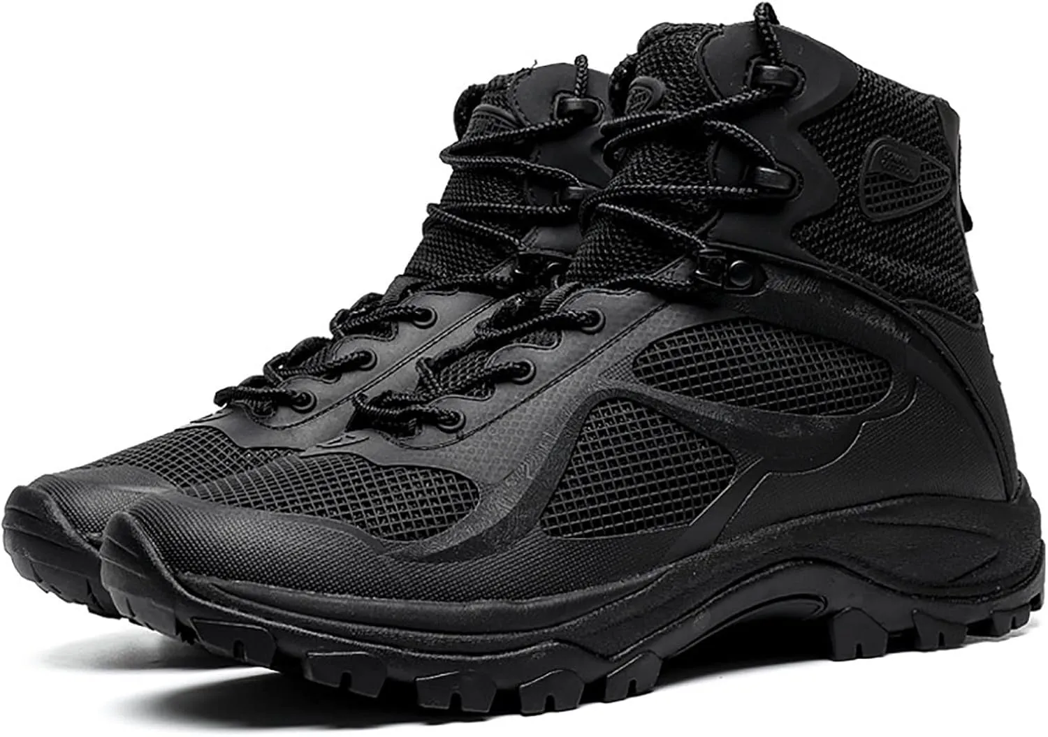 Spring and Autumn Military Hiking Shoes, Non-slip Wear-resistant Breathable Mid-top Tactical Boots for Men, for Outdoor Lace-up Sports Military Boots