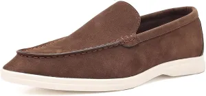 Suede Loafers for Men Slip-On Casual Dress Shoes Lightweight Walking Moccasins with Comfort Sole for Office Work Daily Travel Shoes
