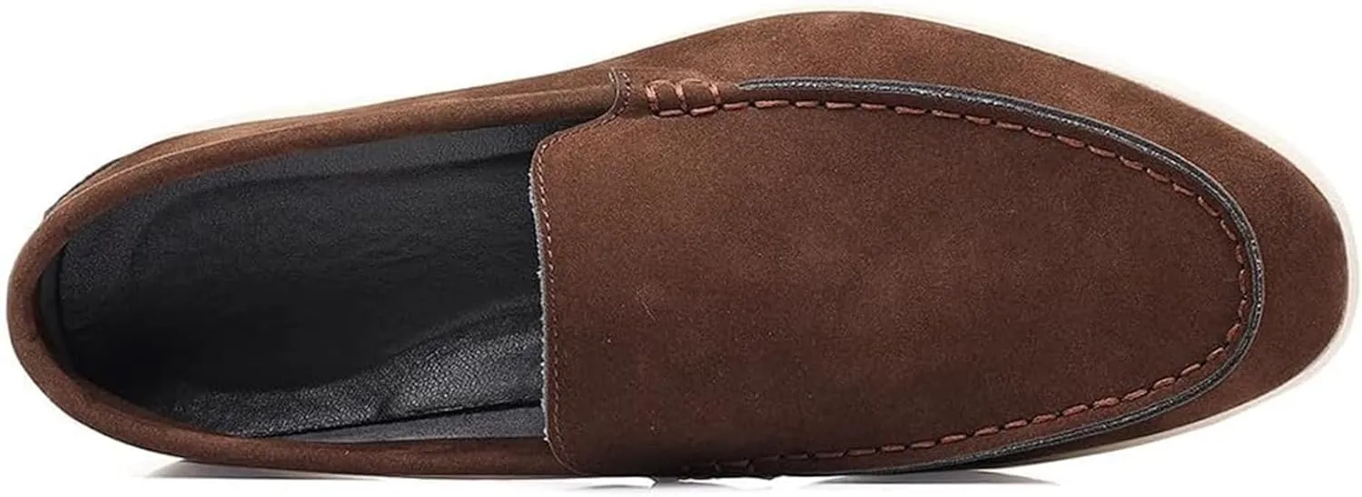 Suede Loafers for Men Slip-On Casual Dress Shoes Lightweight Walking Moccasins with Comfort Sole for Office Work Daily Travel Shoes