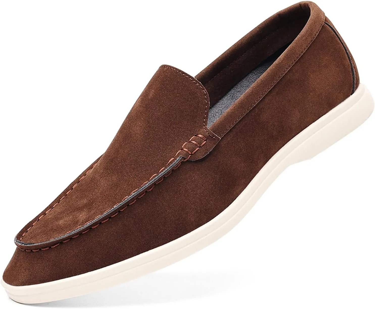 Suede Loafers for Men Slip-On Casual Dress Shoes Lightweight Walking Moccasins with Comfort Sole for Office Work Daily Travel Shoes
