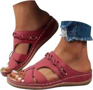 Summer Sandals for Women 2025 Trendy Wedge Comfortable Orthopedic Sandal Womens Dressy Flip Flops Casual Walking Wedges Platform Arch Support Wide Width Shoes