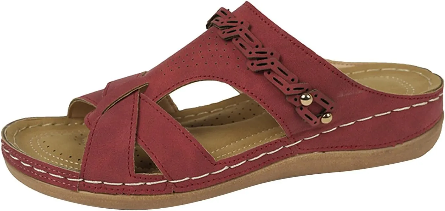 Summer Sandals for Women 2025 Trendy Wedge Comfortable Orthopedic Sandal Womens Dressy Flip Flops Casual Walking Wedges Platform Arch Support Wide Width Shoes