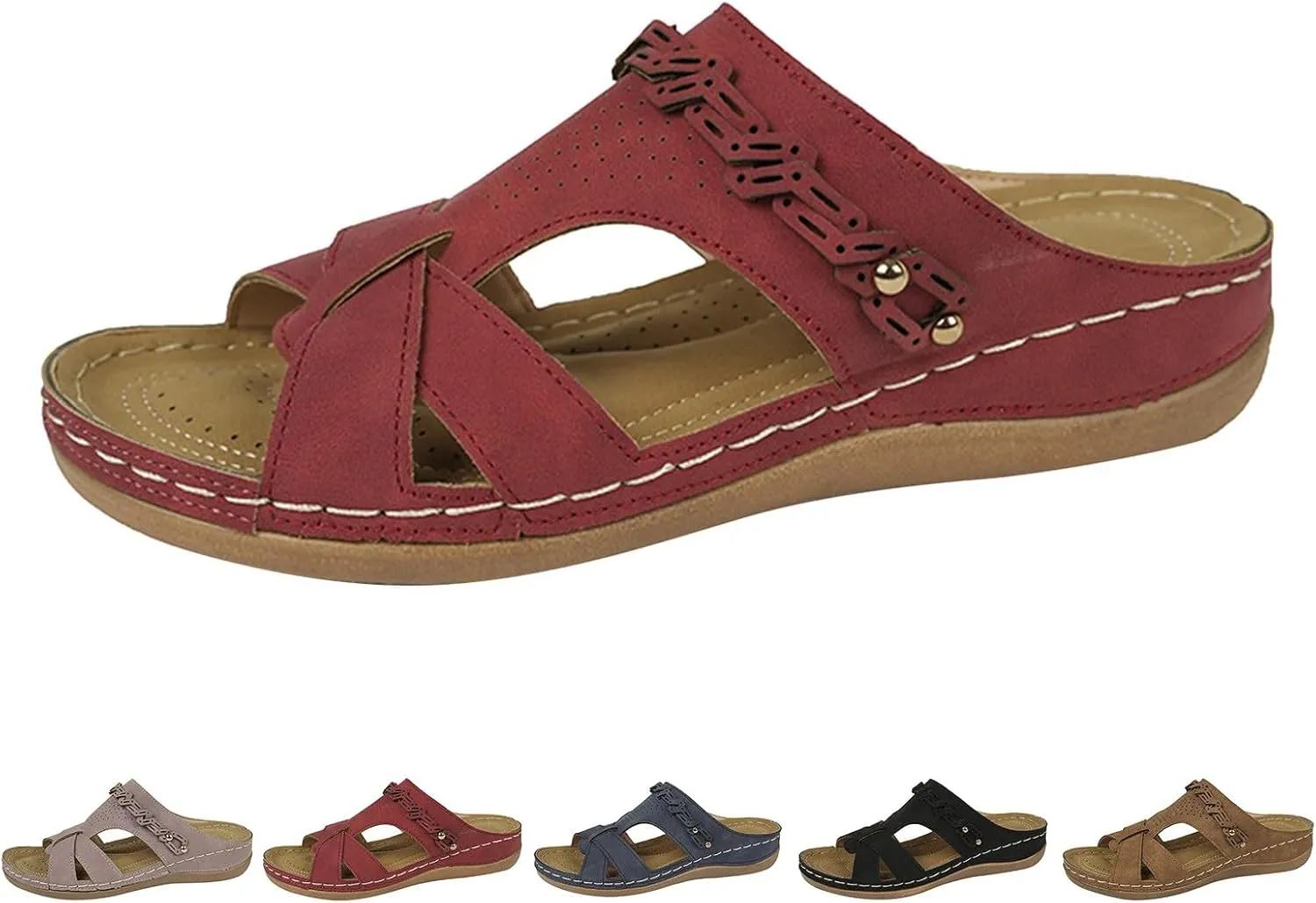 Summer Sandals for Women 2025 Trendy Wedge Comfortable Orthopedic Sandal Womens Dressy Flip Flops Casual Walking Wedges Platform Arch Support Wide Width Shoes