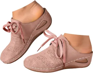 Summer Sandals for Women 2025 Wide Width Platform Mesh Slippers Orthopedic Wedge Walking Shoes Closed Toe Backless Breathable Sneakers with Arch-Support Beach Sandal