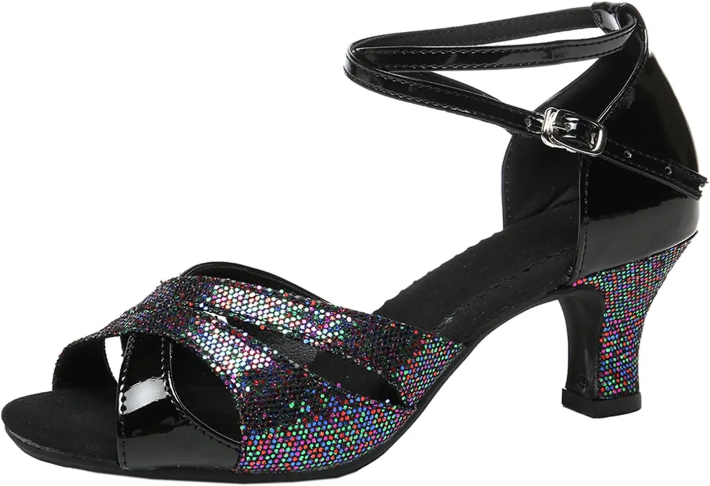 SWDZM Glitter Latin Dance Shoes for Women Salsa Bachata Ballroom Performance Dance Shoes Outdoor