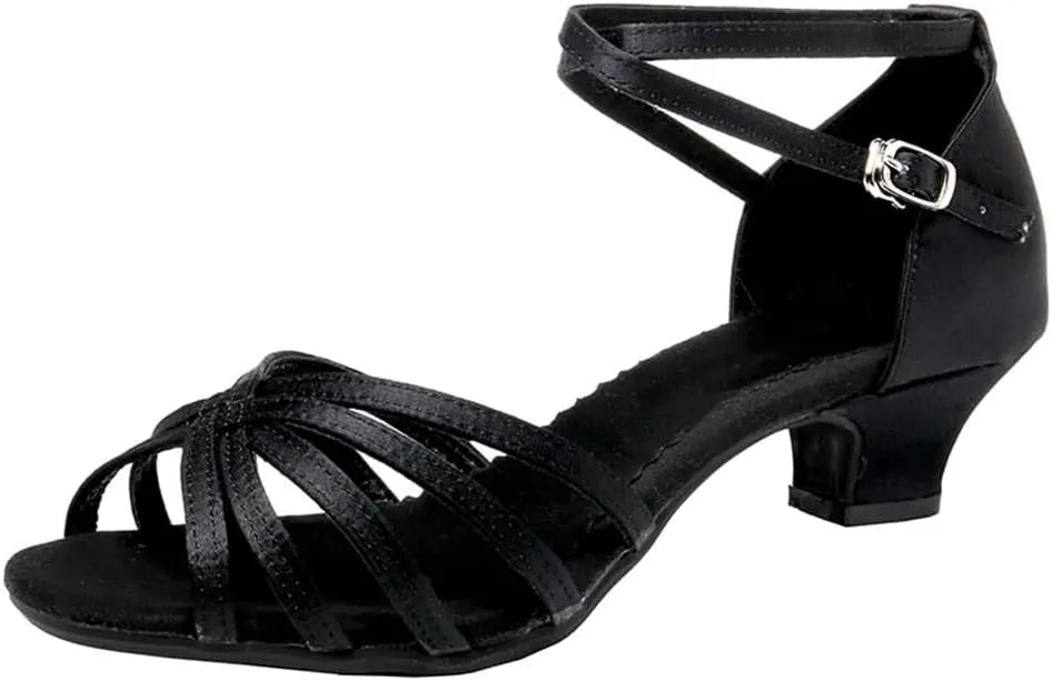 SWDZM Latin Dance Shoes for Women Salsa Bachata Ballroom Performance Dance Shoes Outdoor