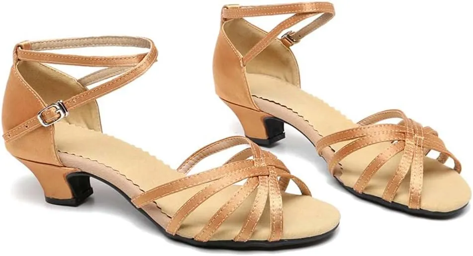 SWDZM Latin Dance Shoes for Women Salsa Bachata Ballroom Performance Dance Shoes Outdoor