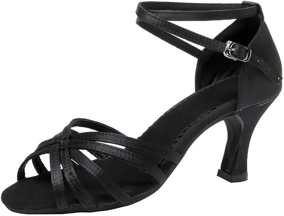 SWDZM Latin Dance Shoes for Women Salsa Bachata Ballroom Performance Dance Shoes Outdoor