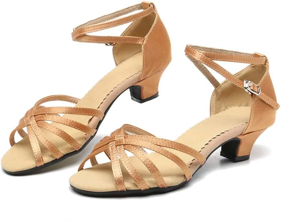 SWDZM Latin Dance Shoes for Women Salsa Bachata Ballroom Performance Dance Shoes Outdoor