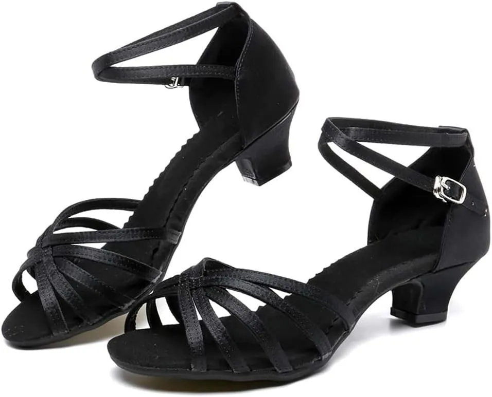 SWDZM Latin Dance Shoes for Women Salsa Bachata Ballroom Performance Dance Shoes Outdoor
