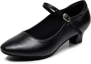 SWDZM Womens Ballroom Dance Shoes Closed Toe Latin Salsa Character Tango Practice Dancing Shoes