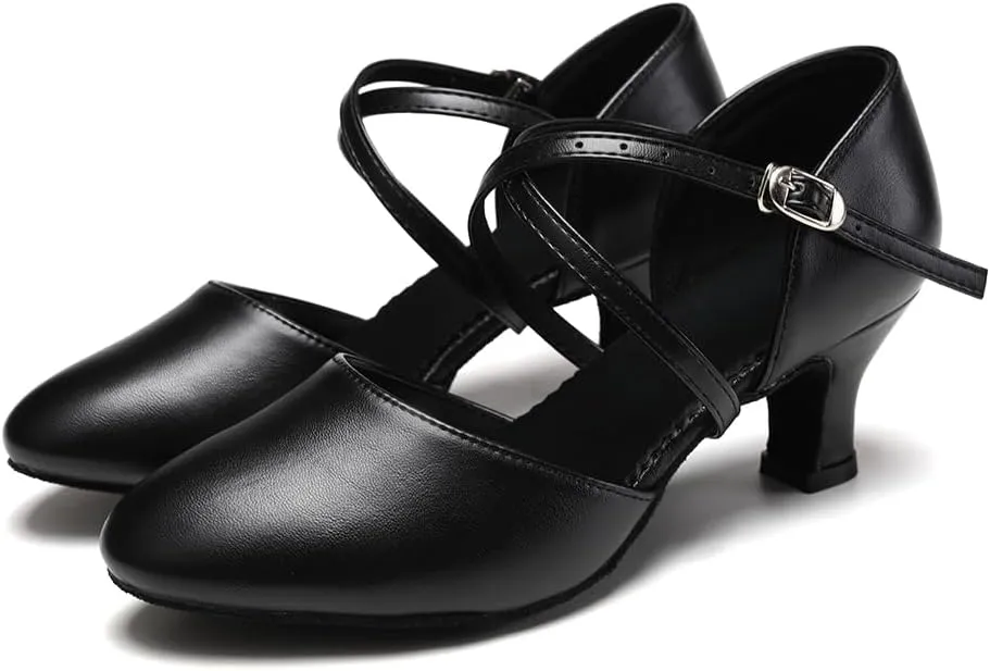 SWDZM Womens Ballroom Dance Shoes Closed Toe Latin Salsa Tango Social Practice Dance Shoes