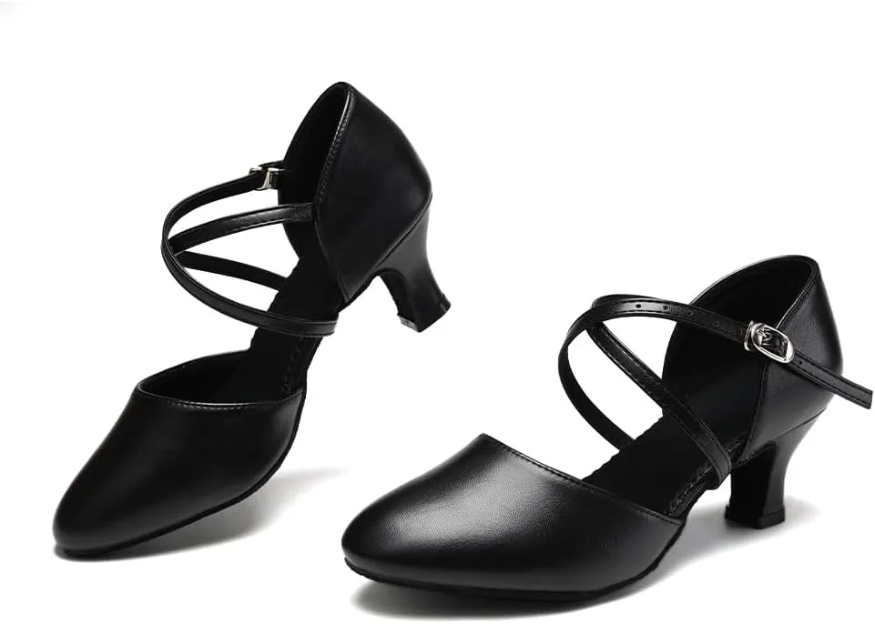 SWDZM Womens Ballroom Dance Shoes Closed Toe Latin Salsa Tango Social Practice Dance Shoes