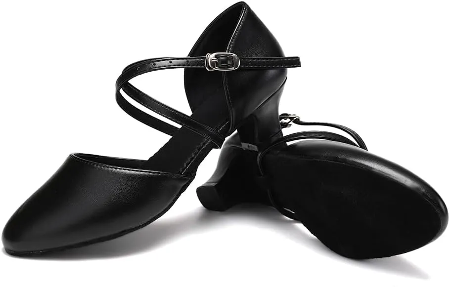 SWDZM Womens Ballroom Dance Shoes Closed Toe Latin Salsa Tango Social Practice Dance Shoes