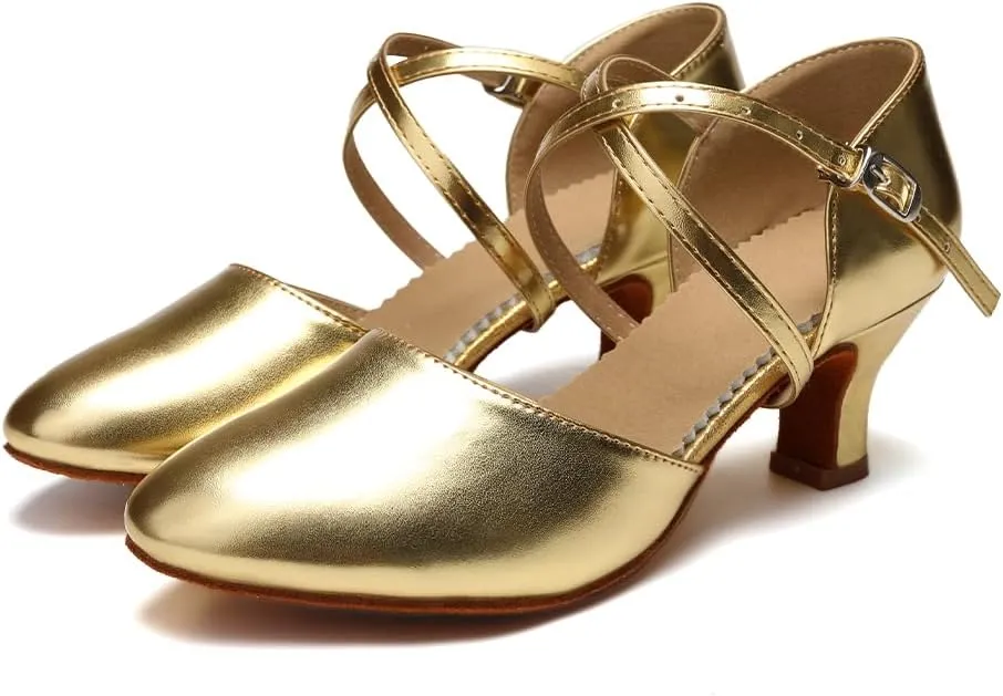 SWDZM Womens Ballroom Dance Shoes Closed Toe Latin Salsa Tango Social Practice Dance Shoes