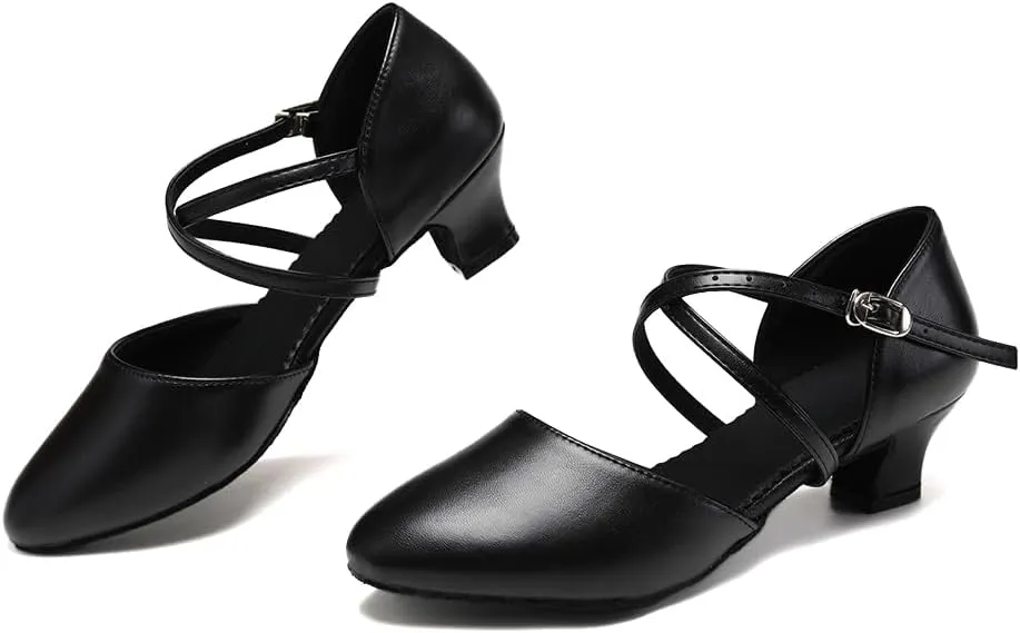 SWDZM Womens Ballroom Dance Shoes Closed Toe Latin Salsa Tango Social Practice Dance Shoes