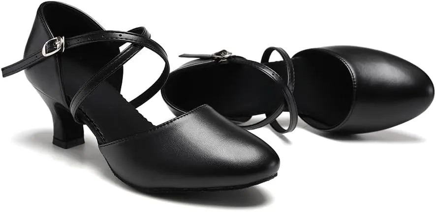 SWDZM Womens Ballroom Dance Shoes Closed Toe Latin Salsa Tango Social Practice Dance Shoes