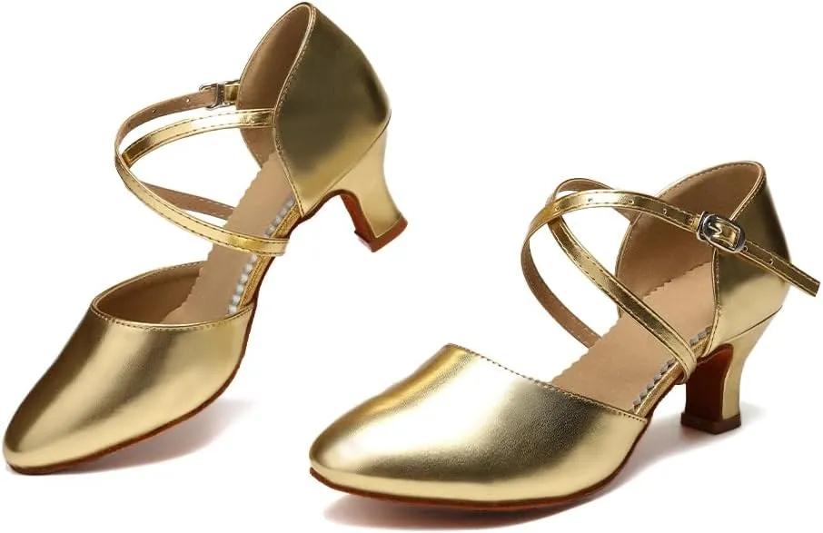 SWDZM Womens Ballroom Dance Shoes Closed Toe Latin Salsa Tango Social Practice Dance Shoes