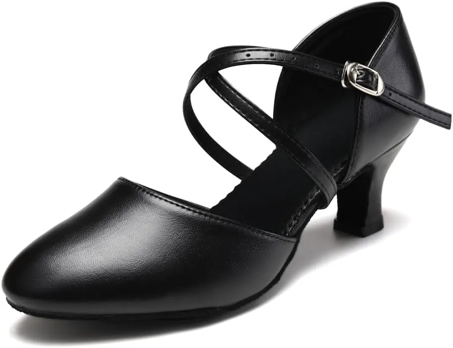 SWDZM Womens Ballroom Dance Shoes Closed Toe Latin Salsa Tango Social Practice Dance Shoes