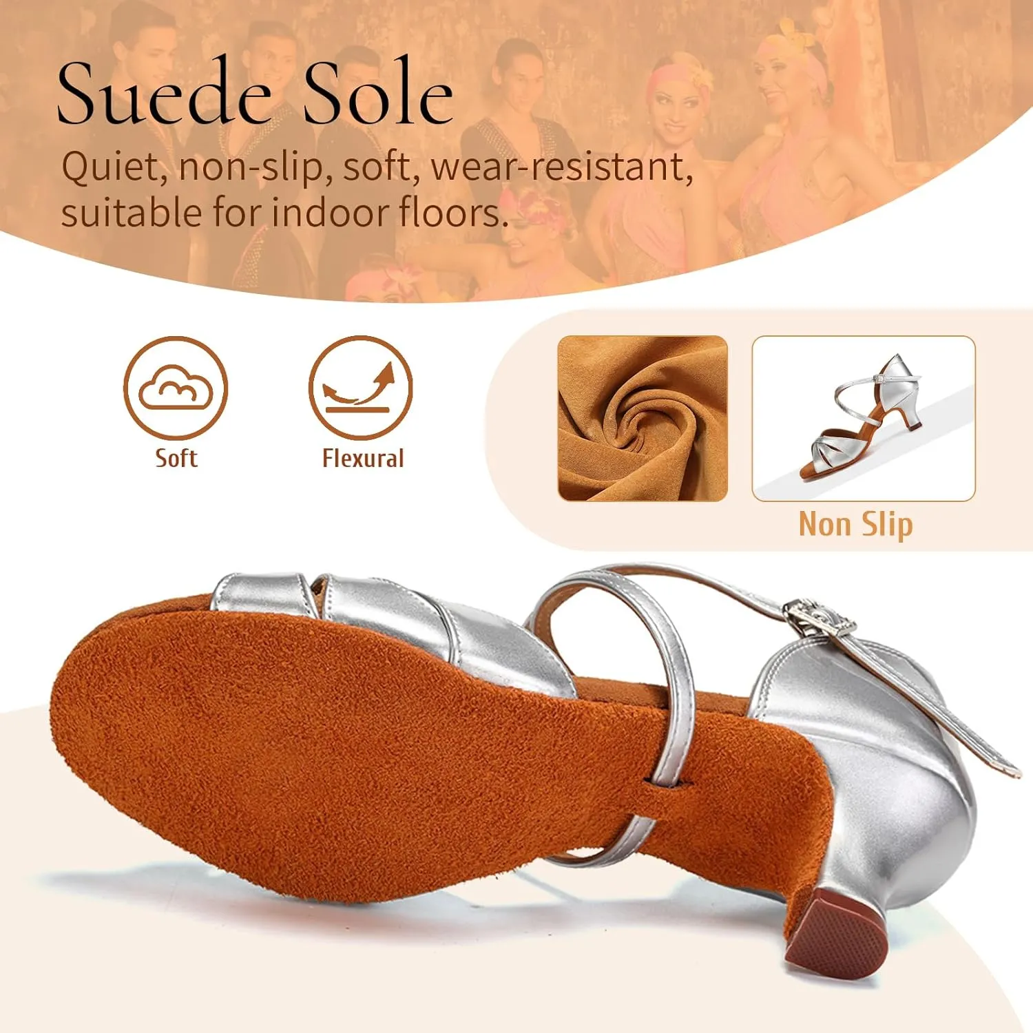 SWDZM Womens Latin Dance Shoes Satin Professional Ballroom Salsa Bachata Performance Practice Dancing Shoes