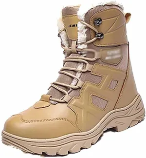 Tactical Hiking Boots for Men, Durable winter Army Combat Boots, Lace Up All Terrain Shoes, mid-top Combat Tactical Boots, Waterproof Work Boots, Comfortable Work Boots