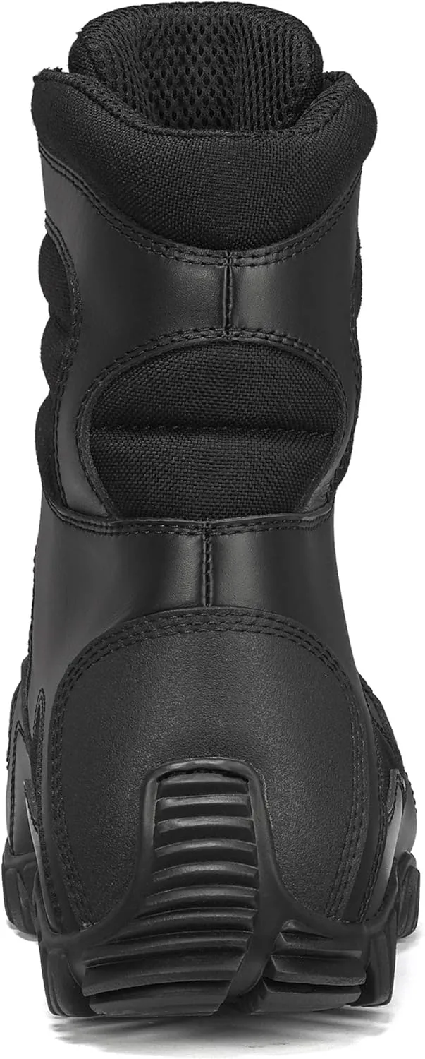 Tactical Research TR960 8 Lightweight Hot Weather Black Tactical Boots for Men - Polishable Leather Designed for Police, EMS, and Security Personnel with Vibram Ibex Outsole