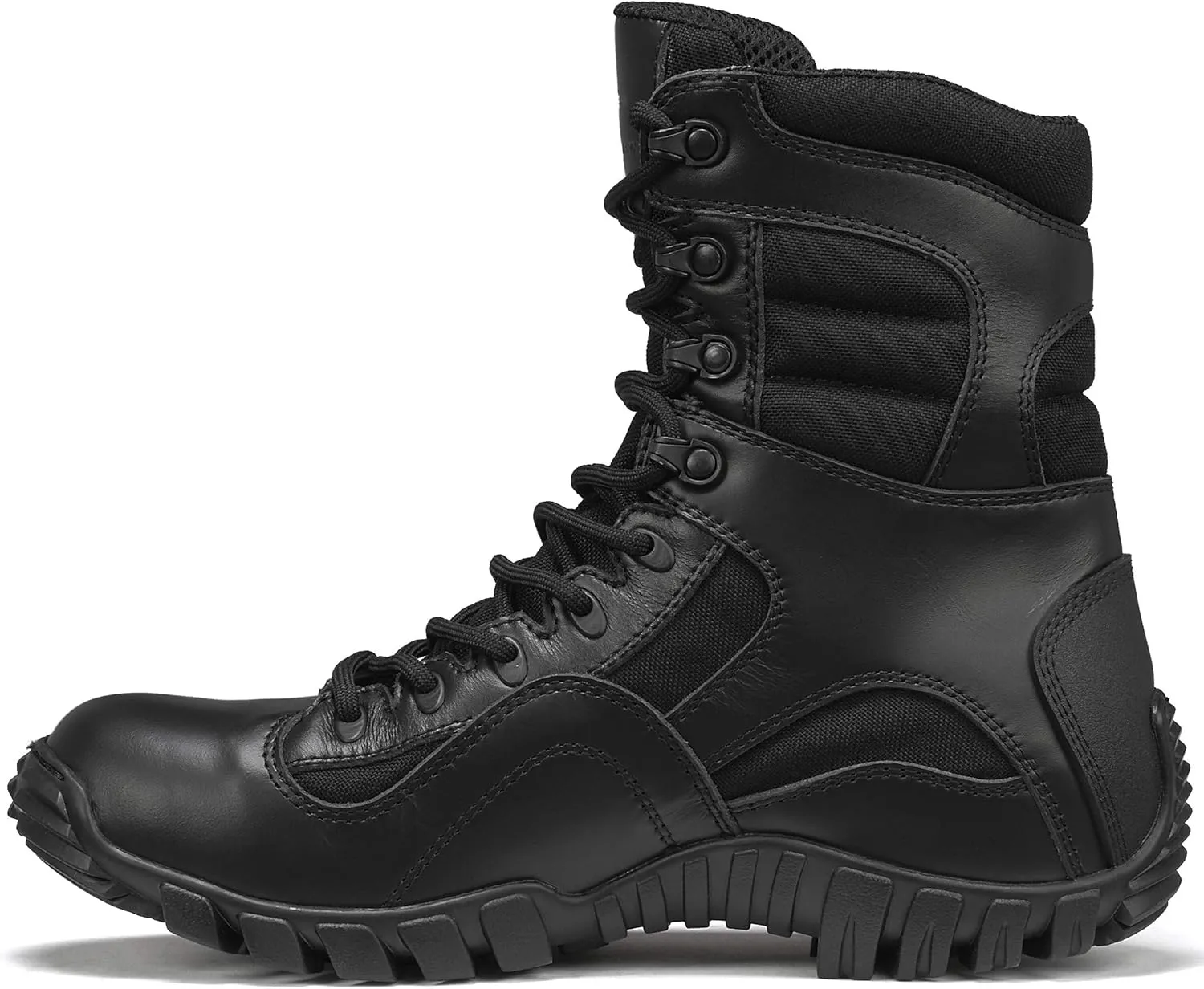 Tactical Research TR960 8 Lightweight Hot Weather Black Tactical Boots for Men - Polishable Leather Designed for Police, EMS, and Security Personnel with Vibram Ibex Outsole
