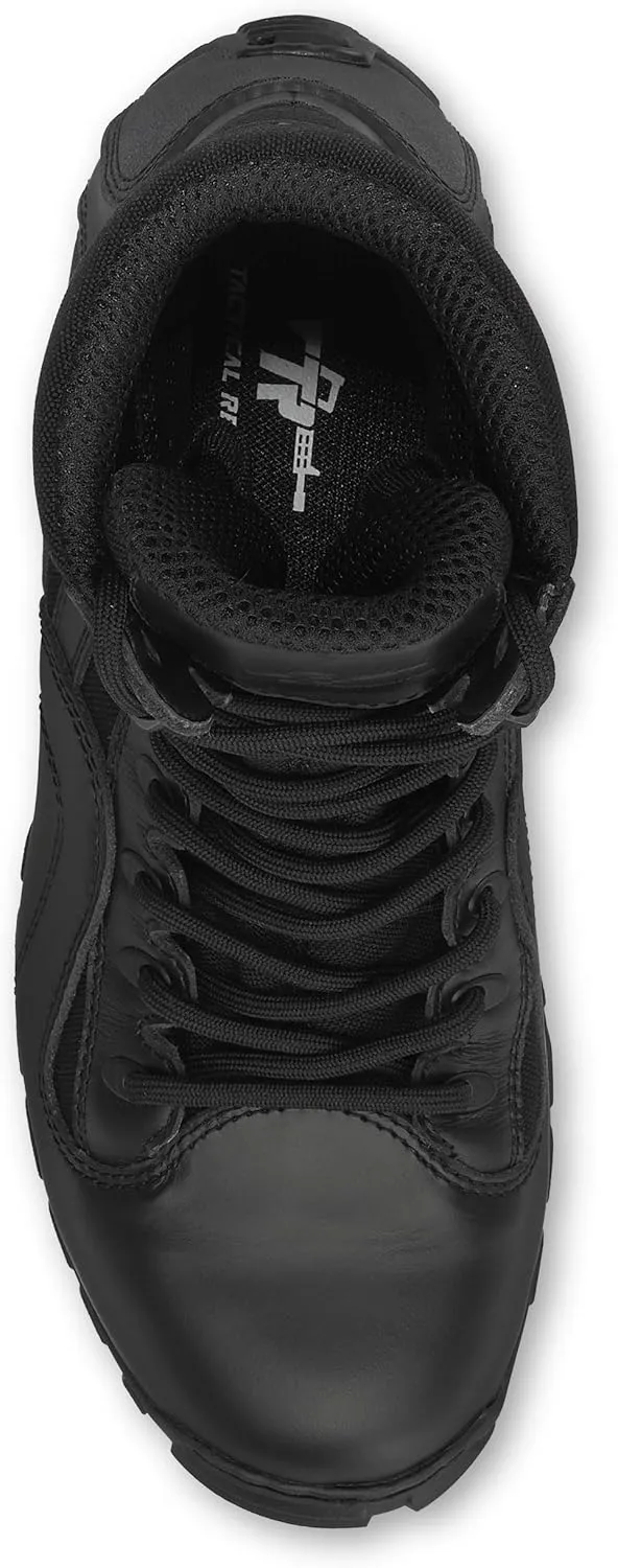 Tactical Research TR960 8 Lightweight Hot Weather Black Tactical Boots for Men - Polishable Leather Designed for Police, EMS, and Security Personnel with Vibram Ibex Outsole