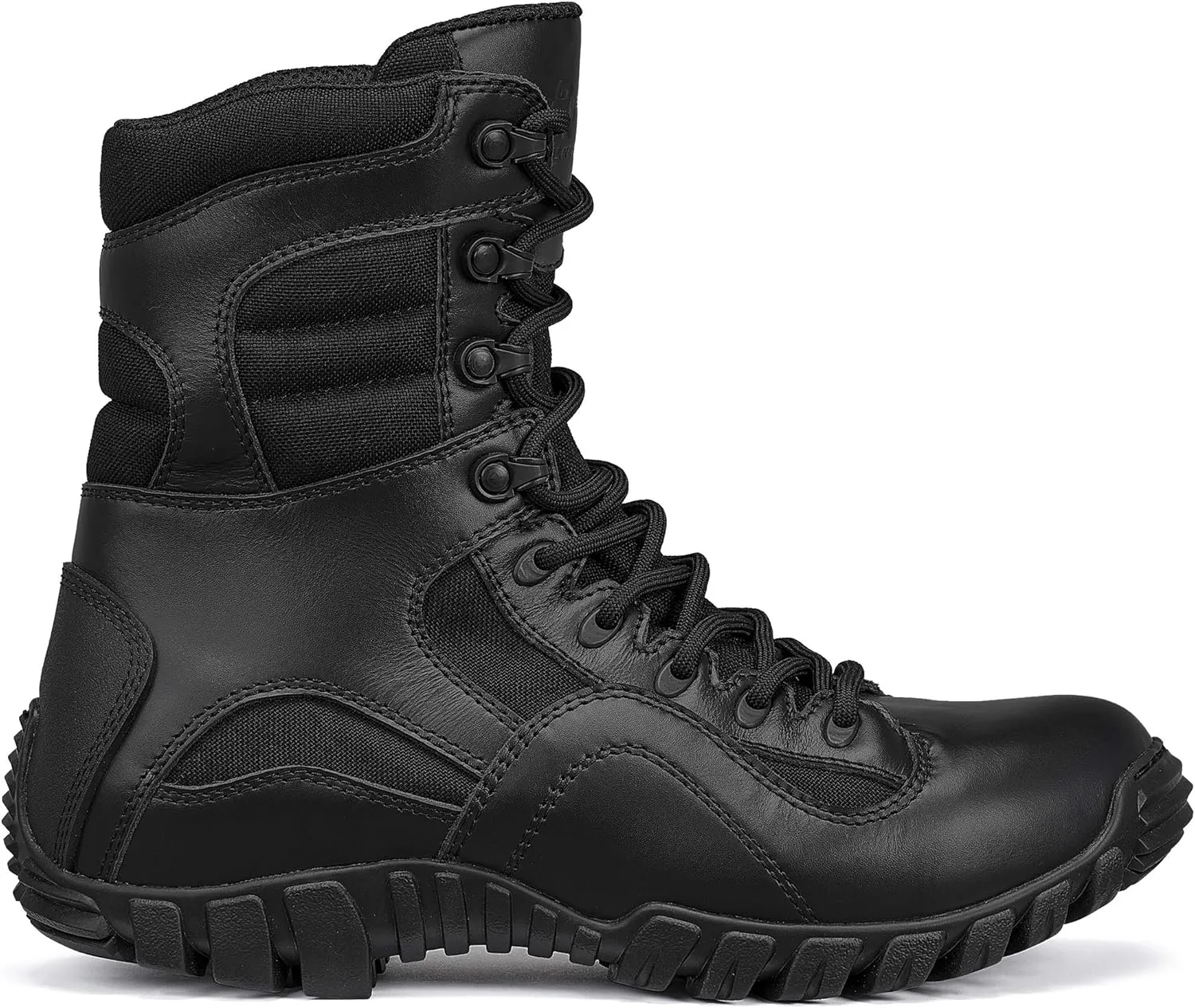 Tactical Research TR960 8 Lightweight Hot Weather Black Tactical Boots for Men - Polishable Leather Designed for Police, EMS, and Security Personnel with Vibram Ibex Outsole
