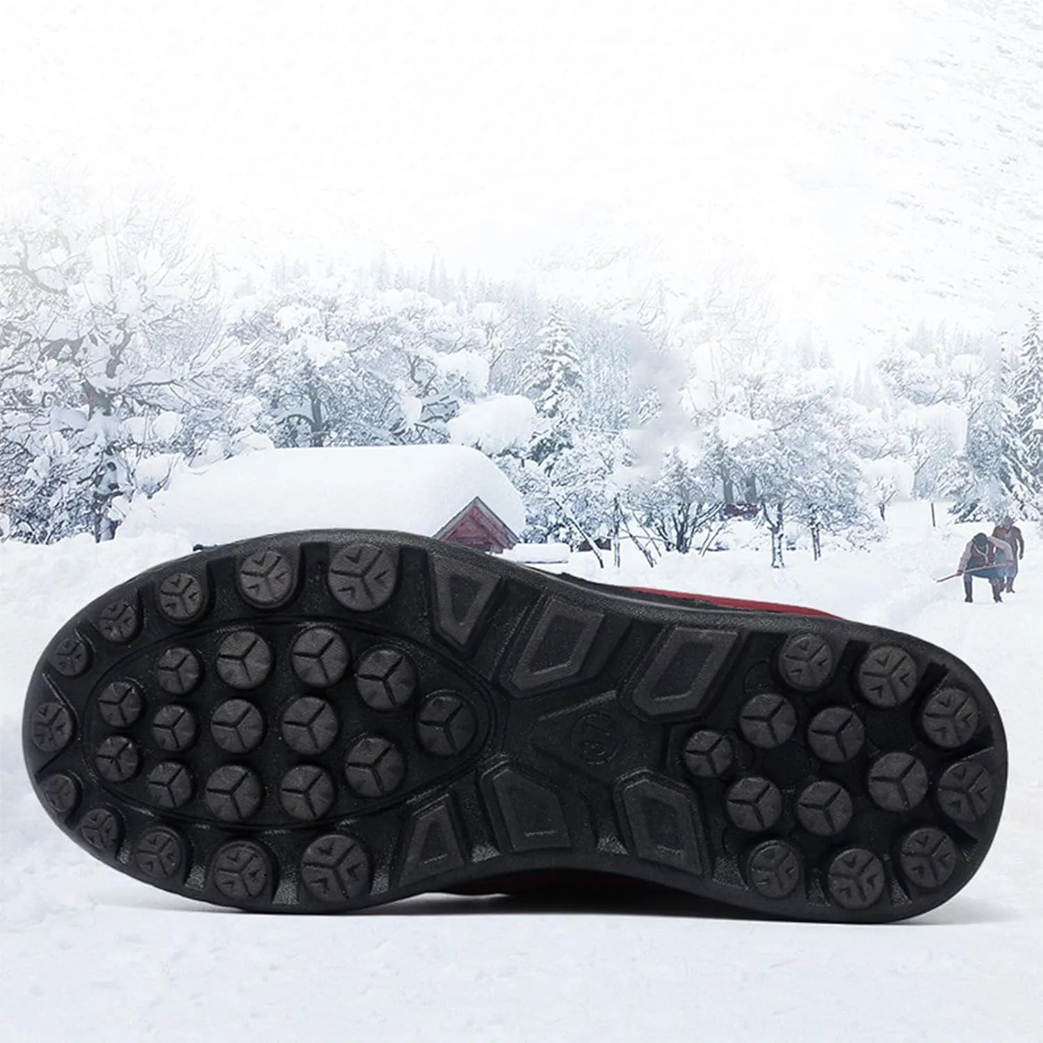 Thatrich Womens Winter Snow Boots Ankle Booties Warm Fur Lined Waterproof Insulated Slip On Shoes Anti-Slip Outdoor Sneaker
