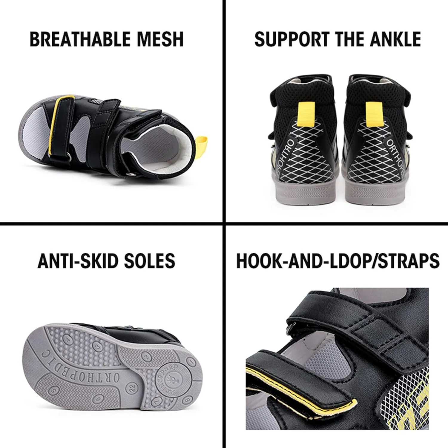 Toddlers Orthopedic Sandals with Arch Support,High-Top Ankle Support Corrective AFO Shoes
