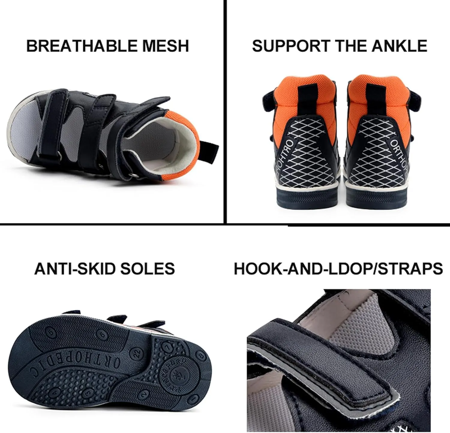Toddlers Orthopedic Sandals with Arch Support,High-Top Ankle Support Corrective AFO Shoes