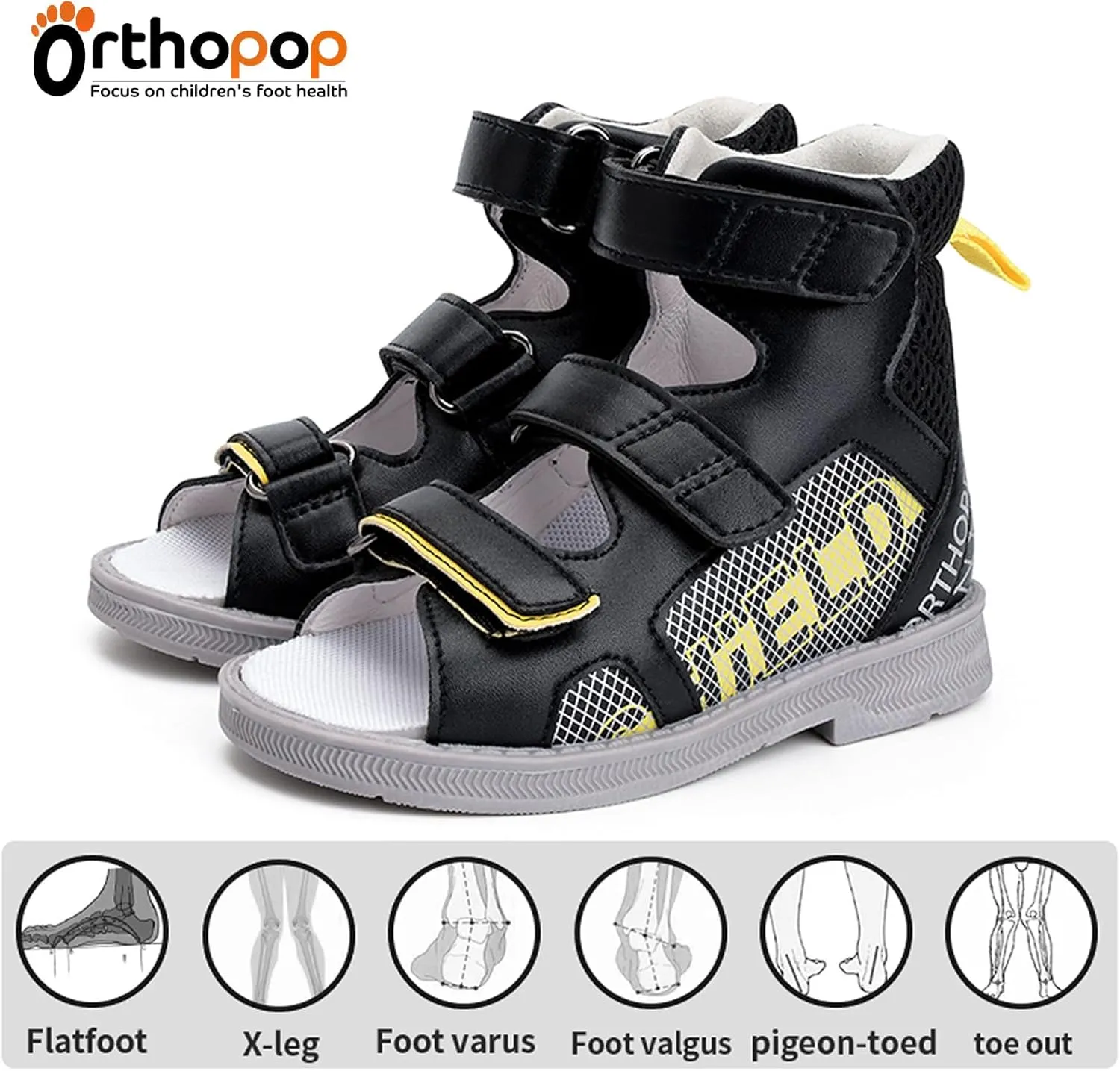 Toddlers Orthopedic Sandals with Arch Support,High-Top Ankle Support Corrective AFO Shoes