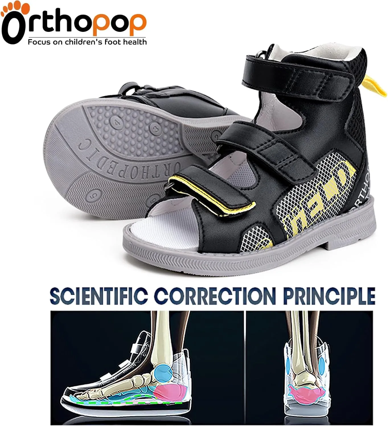 Toddlers Orthopedic Sandals with Arch Support,High-Top Ankle Support Corrective AFO Shoes