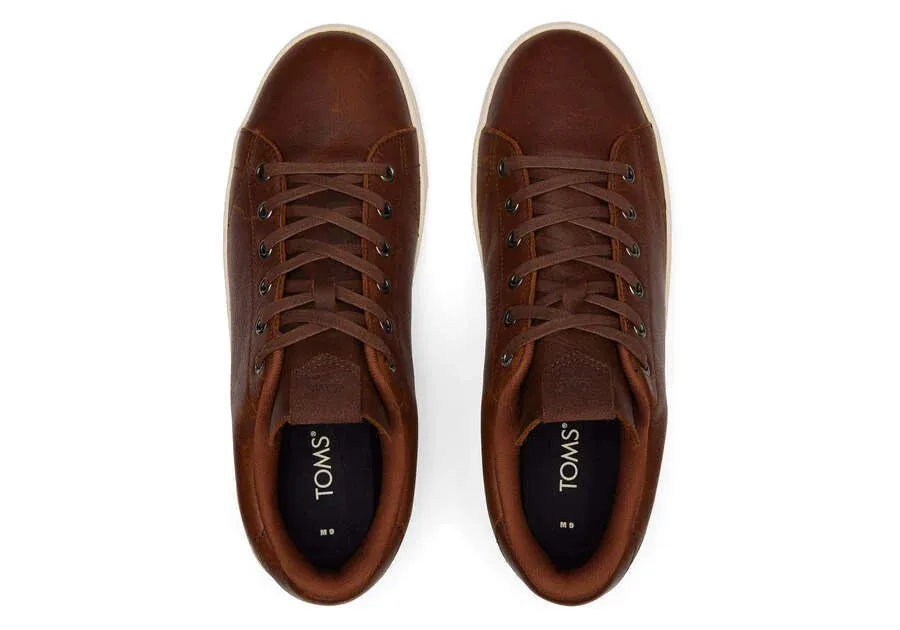 TOMS Mens TRVL Lite 2.0 Leather Trainers - Chicory Brown