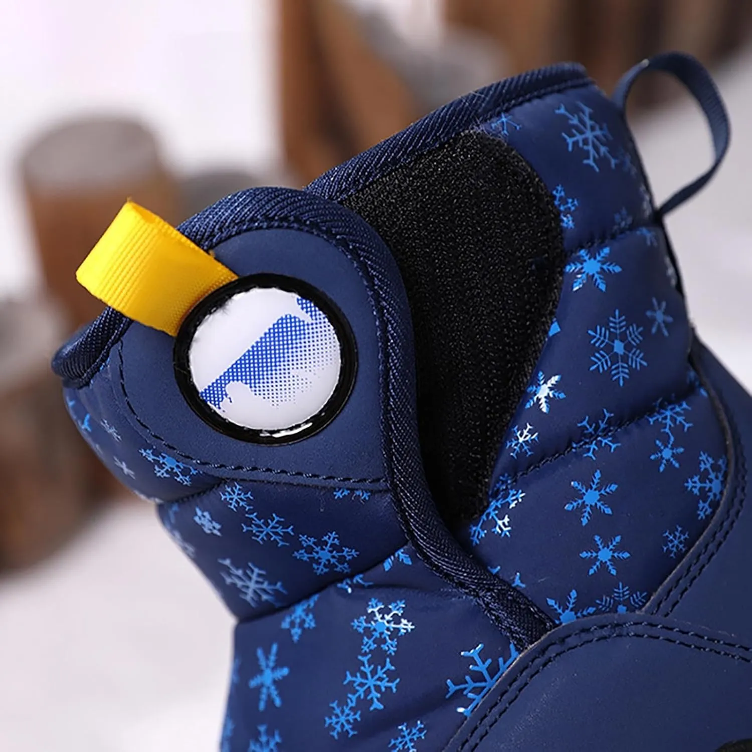 Unisex Boys Girls High-Top Snow Boots Kids Winter Warm Faux ?????? Lined Outdoor Sport Leather Kids Boots for Girls