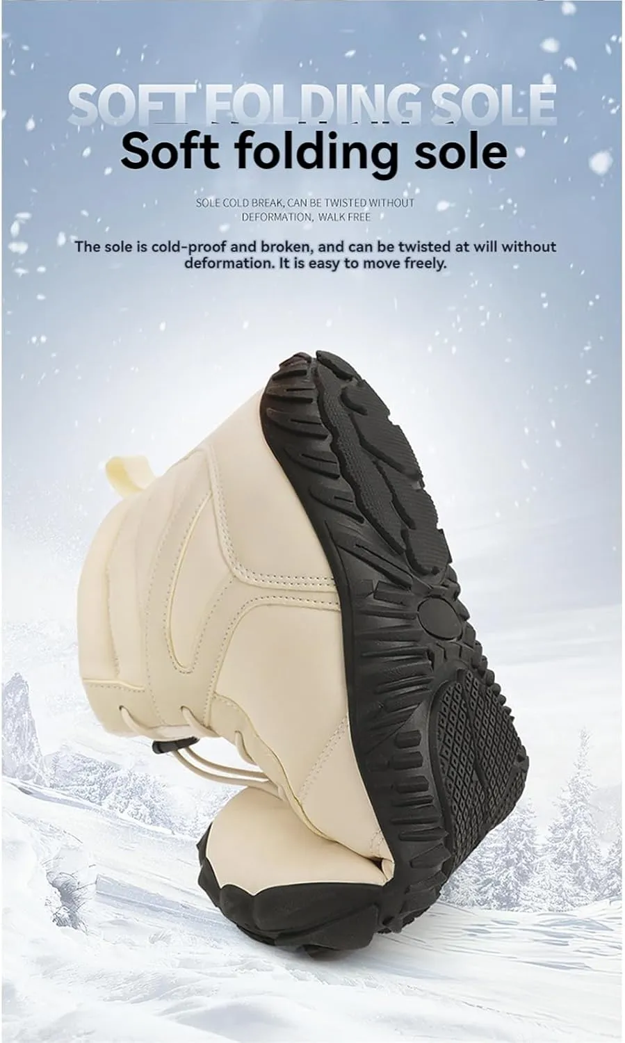 uSecee Hike Winter Footwear Barefoot Womens Mens Non-Slip & Waterproof Winter Barefoot Shoe Unisex Slip On Warm Zero Drop Snow Boot Walking Hiking Ankle Boots Fur Lined Minimalist Boots