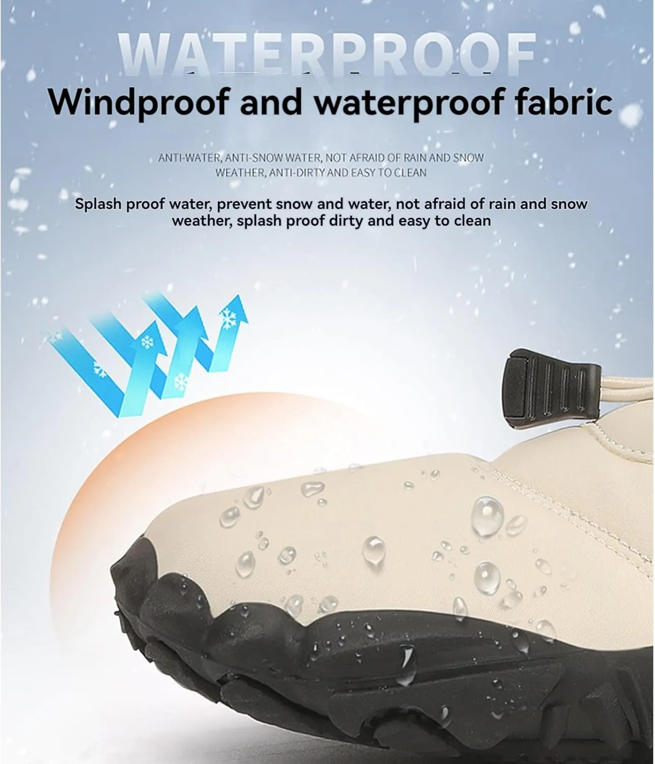 uSecee Hike Winter Footwear Barefoot Womens Mens Non-Slip & Waterproof Winter Barefoot Shoe Unisex Slip On Warm Zero Drop Snow Boot Walking Hiking Ankle Boots Fur Lined Minimalist Boots