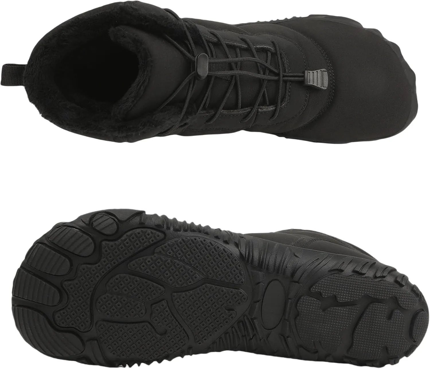 uSecee Hike Winter Footwear Barefoot Womens Mens Non-Slip & Waterproof Winter Barefoot Shoe Unisex Slip On Warm Zero Drop Snow Boot Walking Hiking Ankle Boots Fur Lined Minimalist Boots