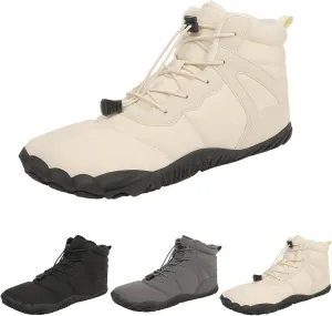 uSecee Hike Winter Footwear Barefoot Womens Mens Non-Slip & Waterproof Winter Barefoot Shoe Unisex Slip On Warm Zero Drop Snow Boot Walking Hiking Ankle Boots Fur Lined Minimalist Boots