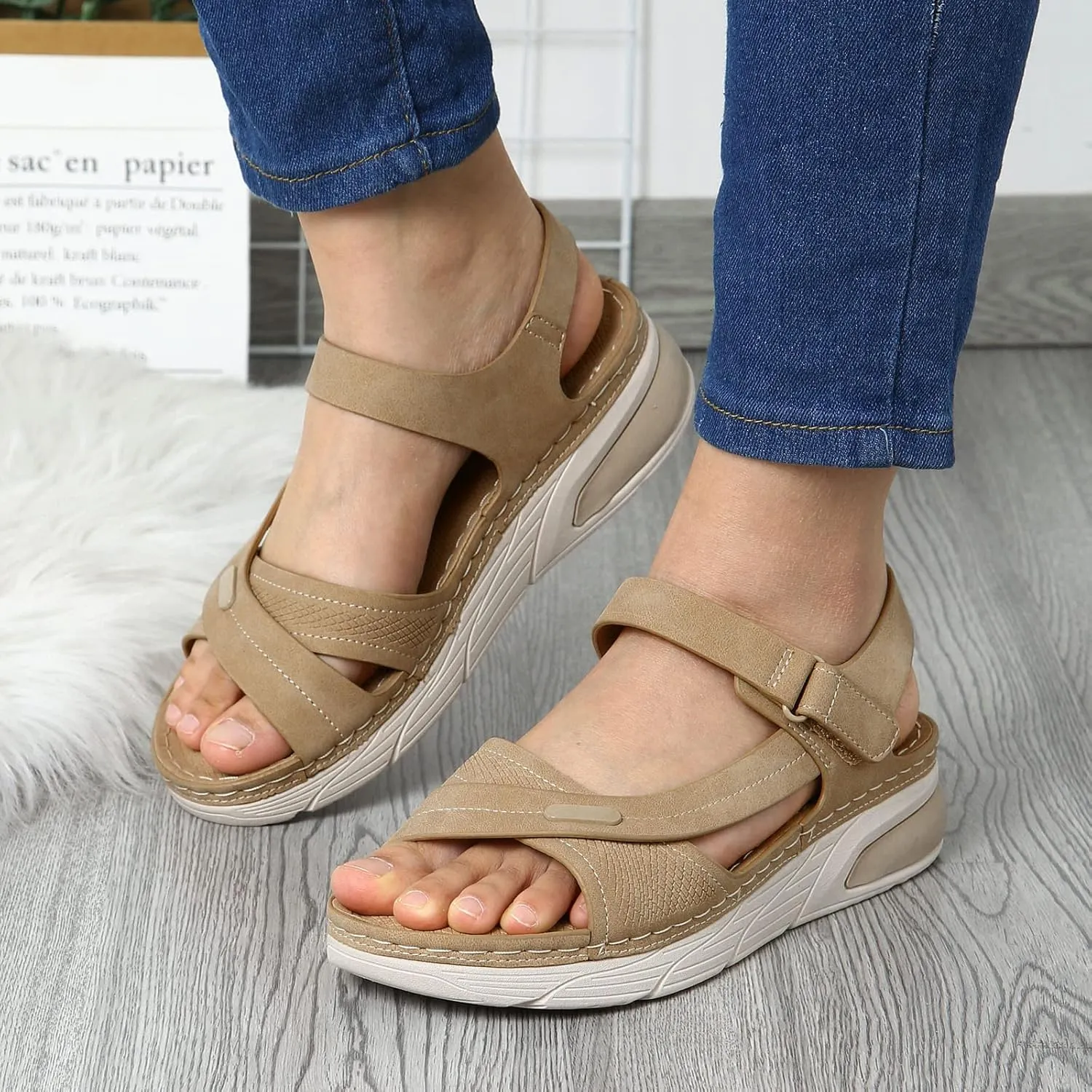 Walking Sandals Women Arch Support Womens Orthotic Sandals Comfortable Plantar Fasciitis Arch Support Sport Shoes