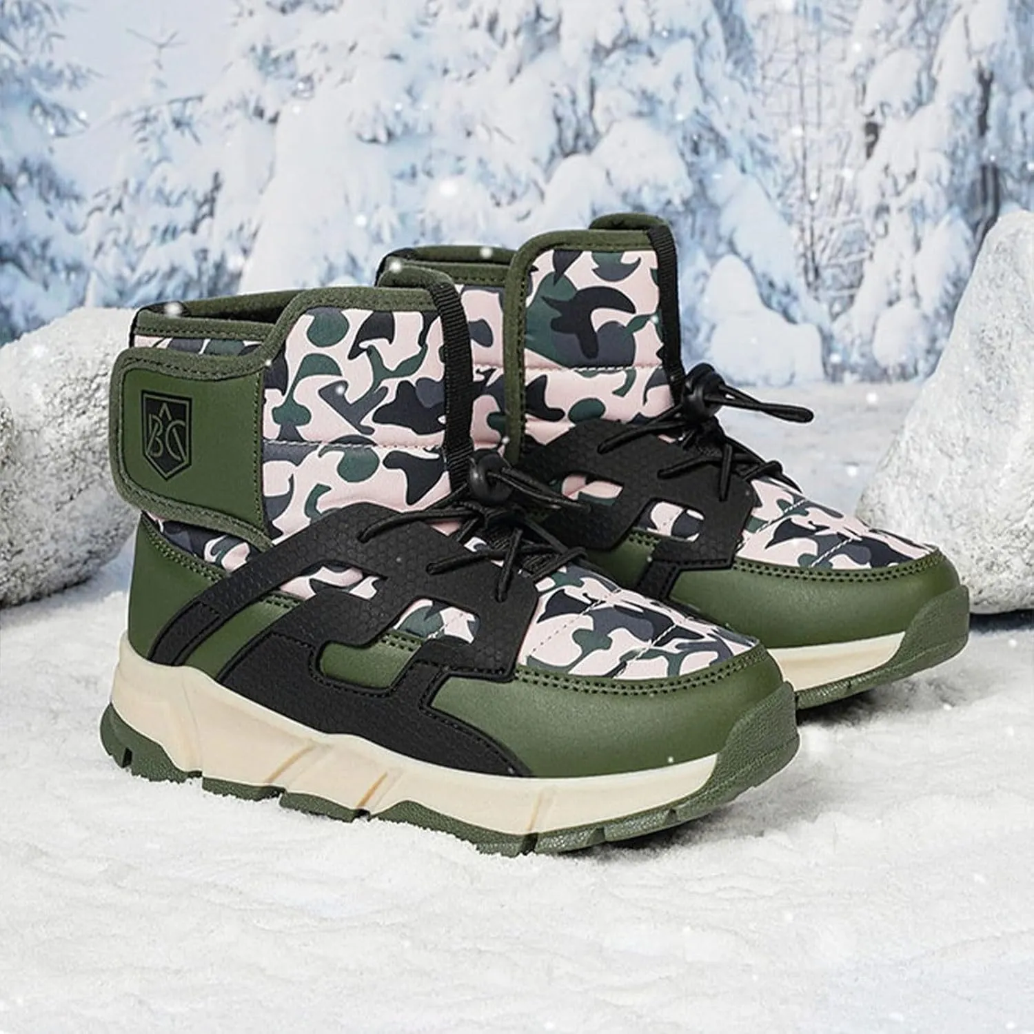 Waterproof Kids Snow Boots Toddlers Insulated Warm Fleece Lined Winter Boots Girls Lace U?? Boots Size 5 Big Girls
