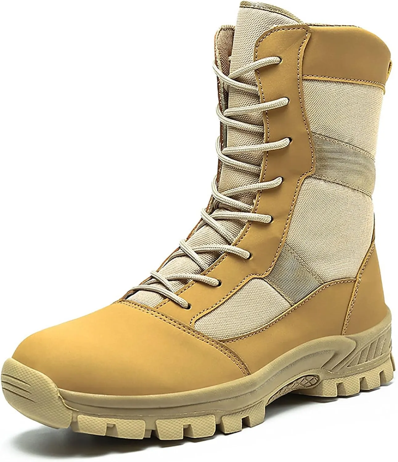 Waterproof Military and Tactical Boots for men, Non-Slip Comfortable Shock Mountaineering Boots, Outdoor Lace-Up Sports Lightweight Durable Breathable Hiking Shoes