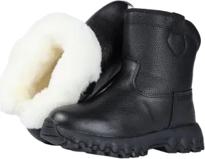 Waterproof Snow Boots for Men, Mens Winter Outdoor Fluffing Warm Fur Lined Zipper Mid Calf Snow Boots, Non Slip Hiking Rubber Lightweight Outdoor Shoes, for Cold Weather Athletic
