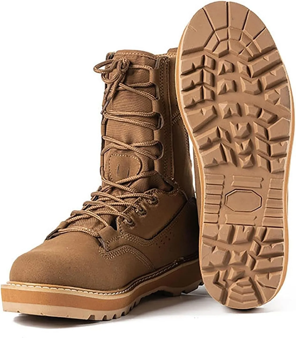 Wcxixo Men's High-top Tactical Military Boots, Outdoor Comfort Durable Ultralight Waterproof Tactical Boots, for Hiking Non-Slip Breathable Training Shoes
