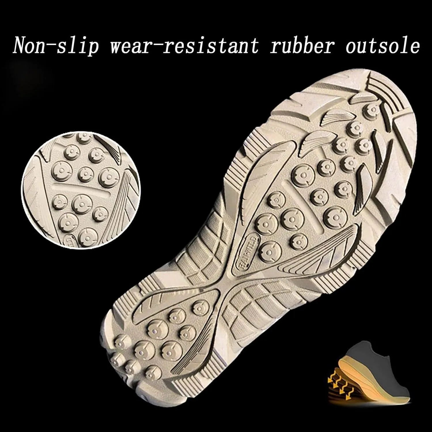 Wcxixo Men's Ultralight Tactical Military Boots, Spring Autumn Outdoor Breathable with Zipper Hiking Shoes, for Lace-up Comfortable Durable Desert Combat Shoes