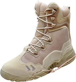 Wcxixo Men's Ultralight Tactical Military Boots, Spring Autumn Outdoor Breathable with Zipper Hiking Shoes, for Lace-up Comfortable Durable Desert Combat Shoes