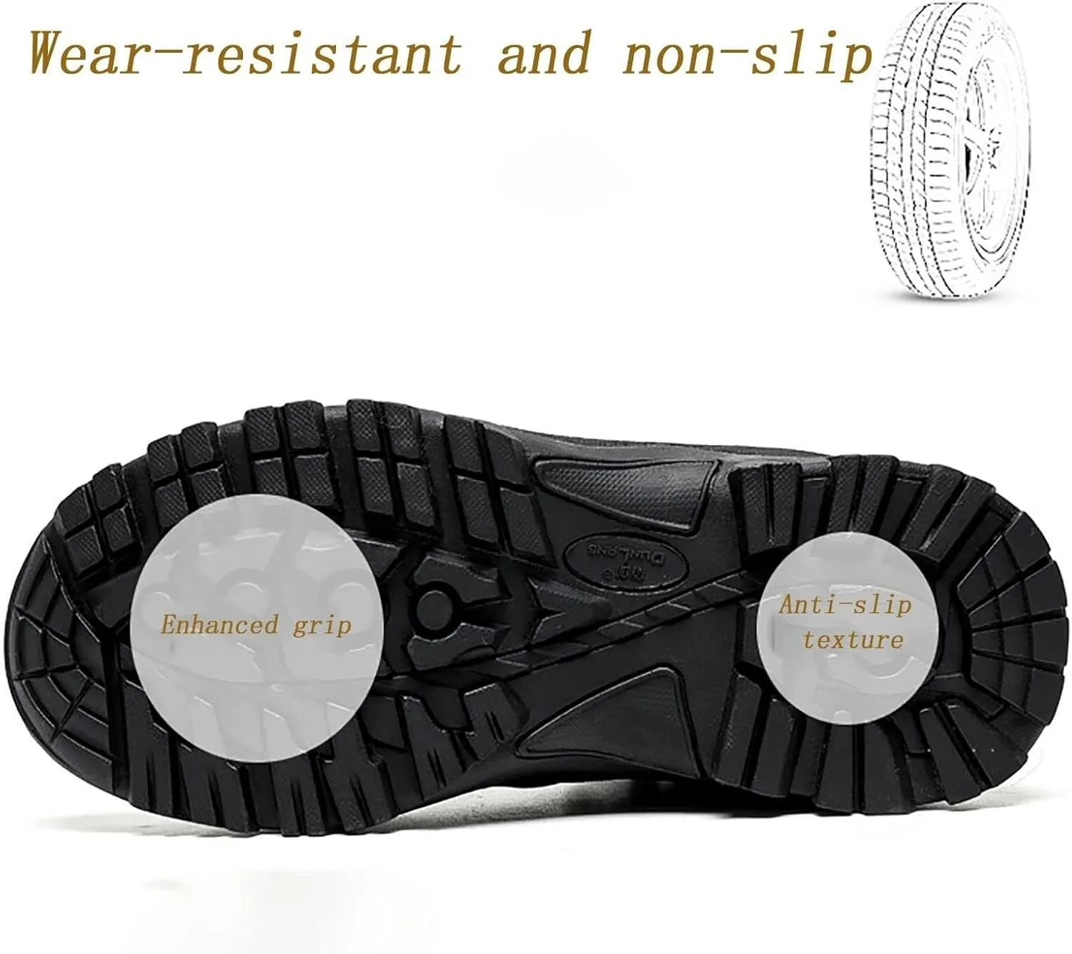 Wcxixo Spring and Autumn Military Hiking Shoes, Non-Slip Wear-Resistant Breathable Mid-top Tactical Boots for Men, for Outdoor Lace-up Sports Military Boots